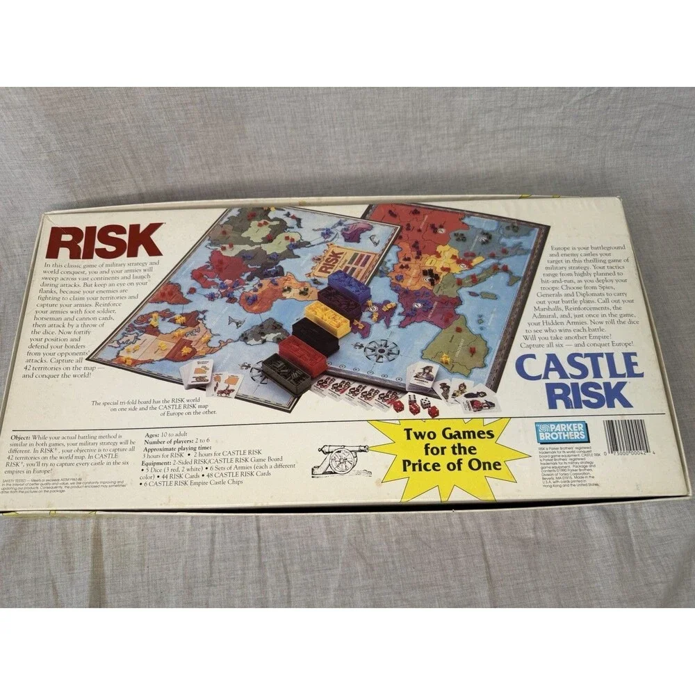 Risk and Castle Risk Parker Brothers 1990 Vintage No. 0042 Complete